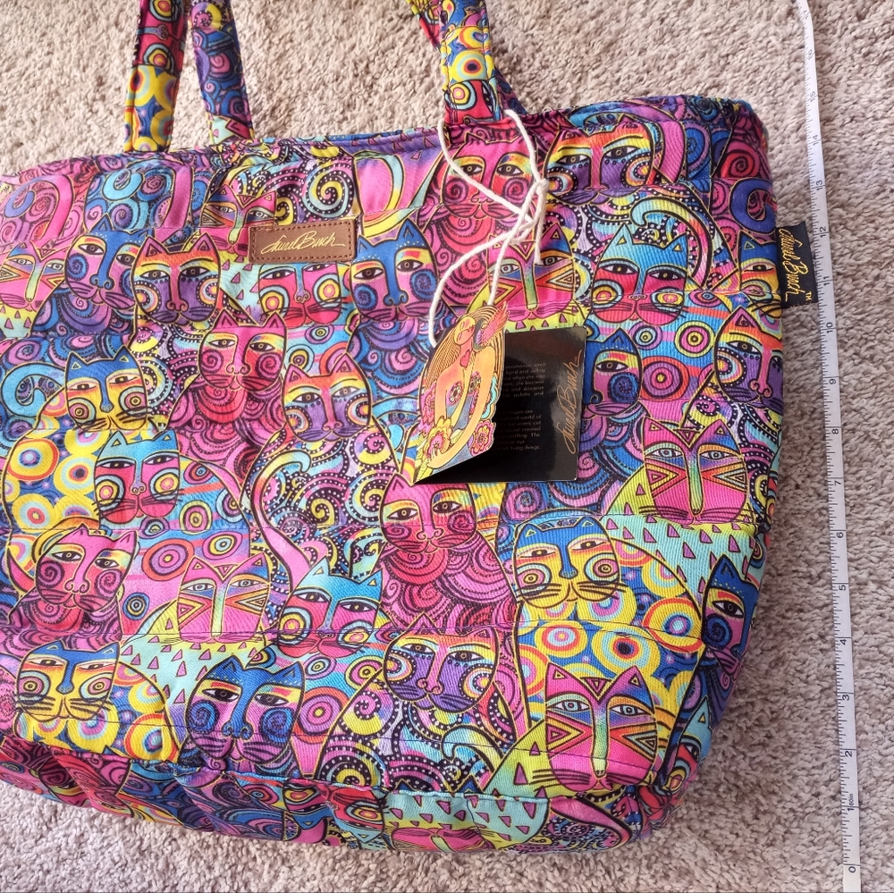 NWT Laurel Burch Cat Tote Bag, Purse - Picture 3 of 8